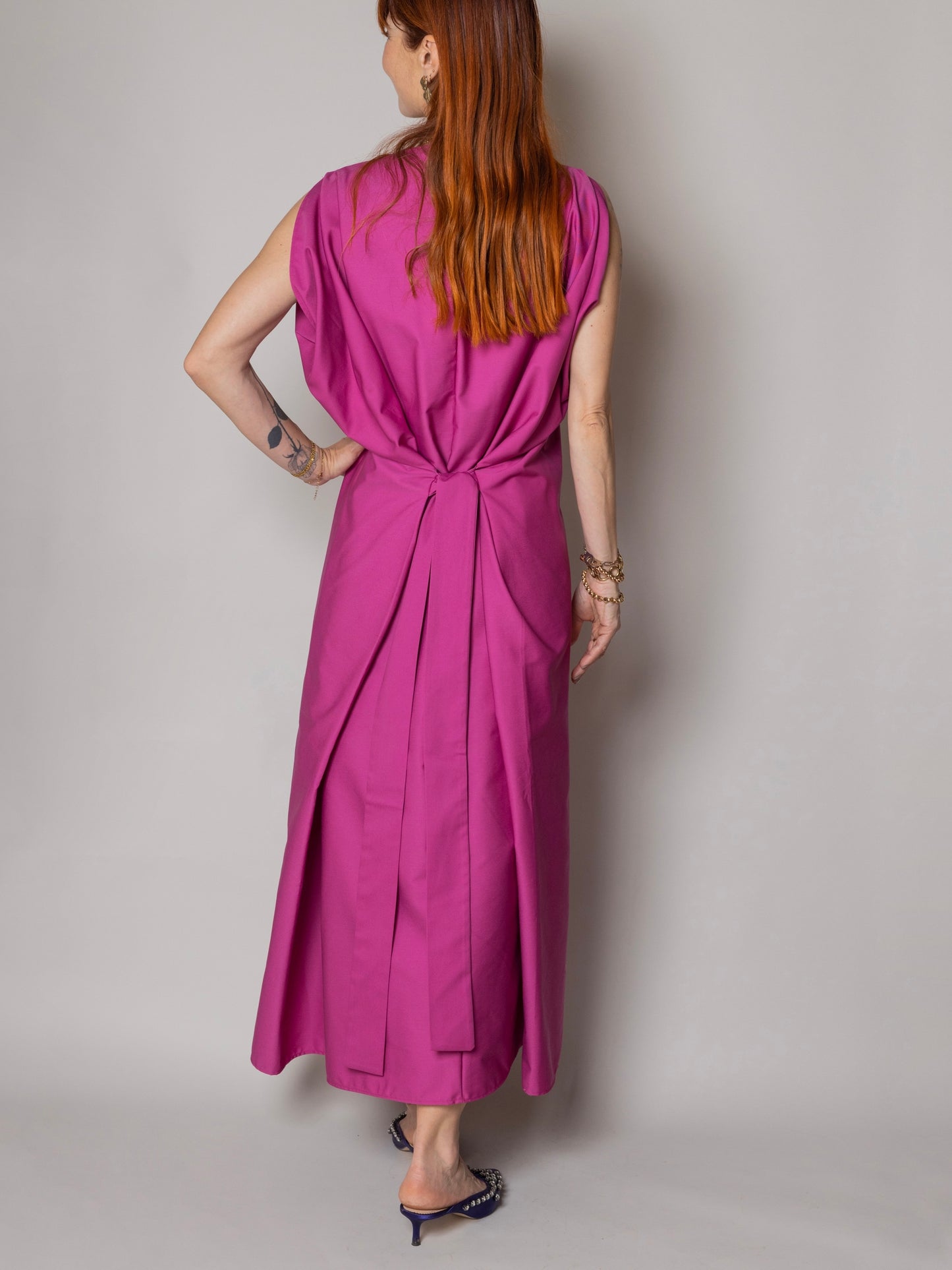 Abito Tunica Alma Cherry in cotone strutturato