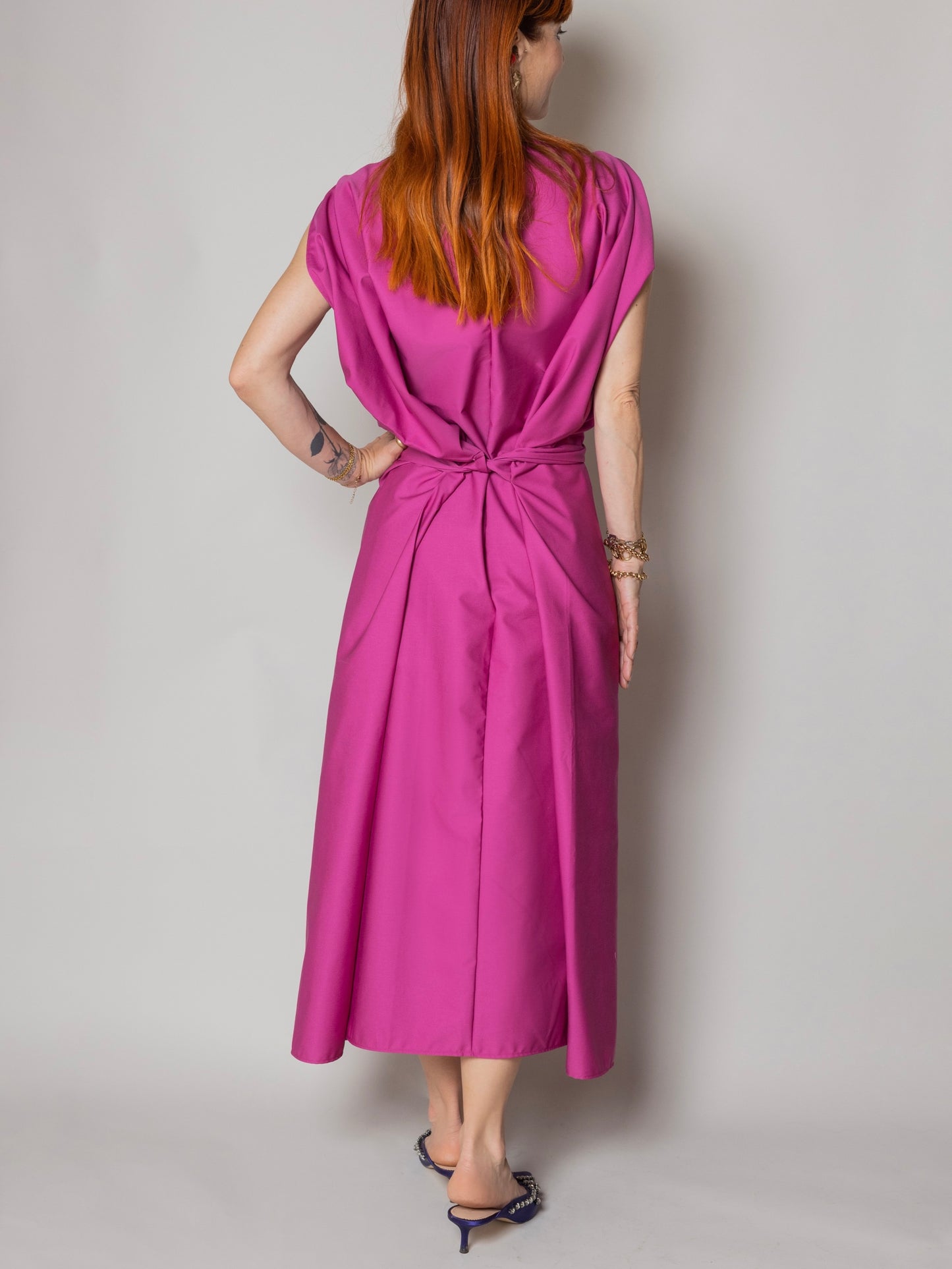 Abito Tunica Alma Cherry in cotone strutturato